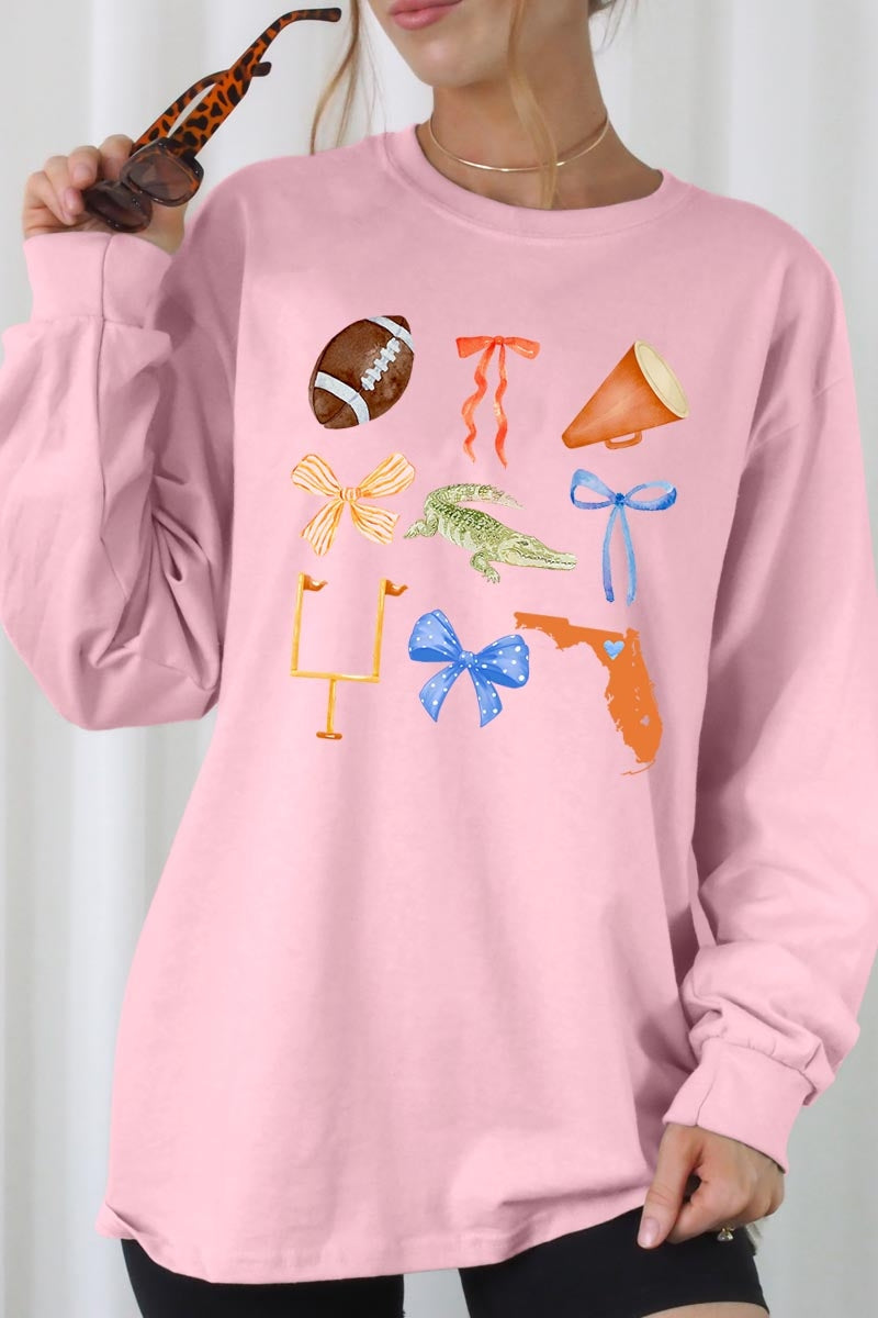 UL240-E3078 Florida Football Graphic Long Sleeve Tee $13.75
