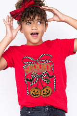 US3001Y-E3085Z Pumpkin Cherries Kids Graphic Tee $11