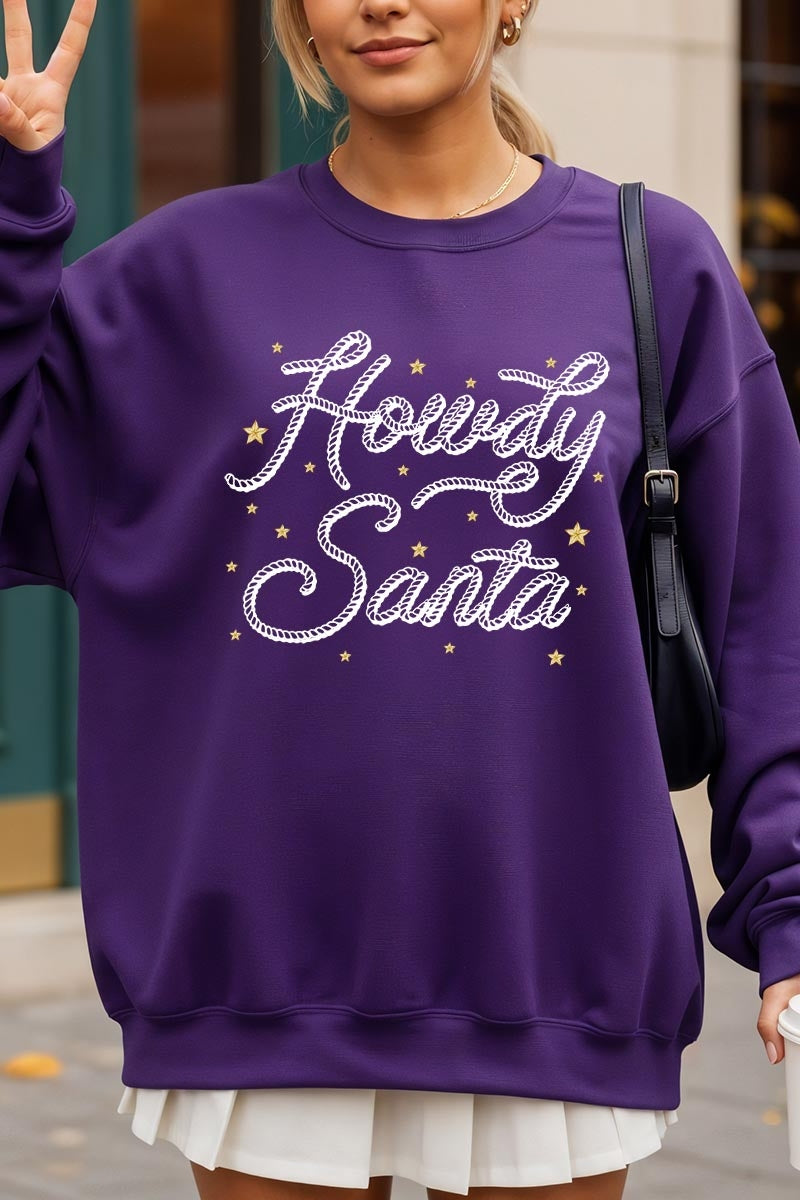 UL180-E3199 Howdy Santa Graphic Sweatshirt $20