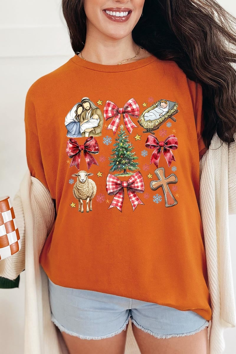 5000-E3219 Nativity Scene Christmas Graphic Heavy Cotton Tee $9