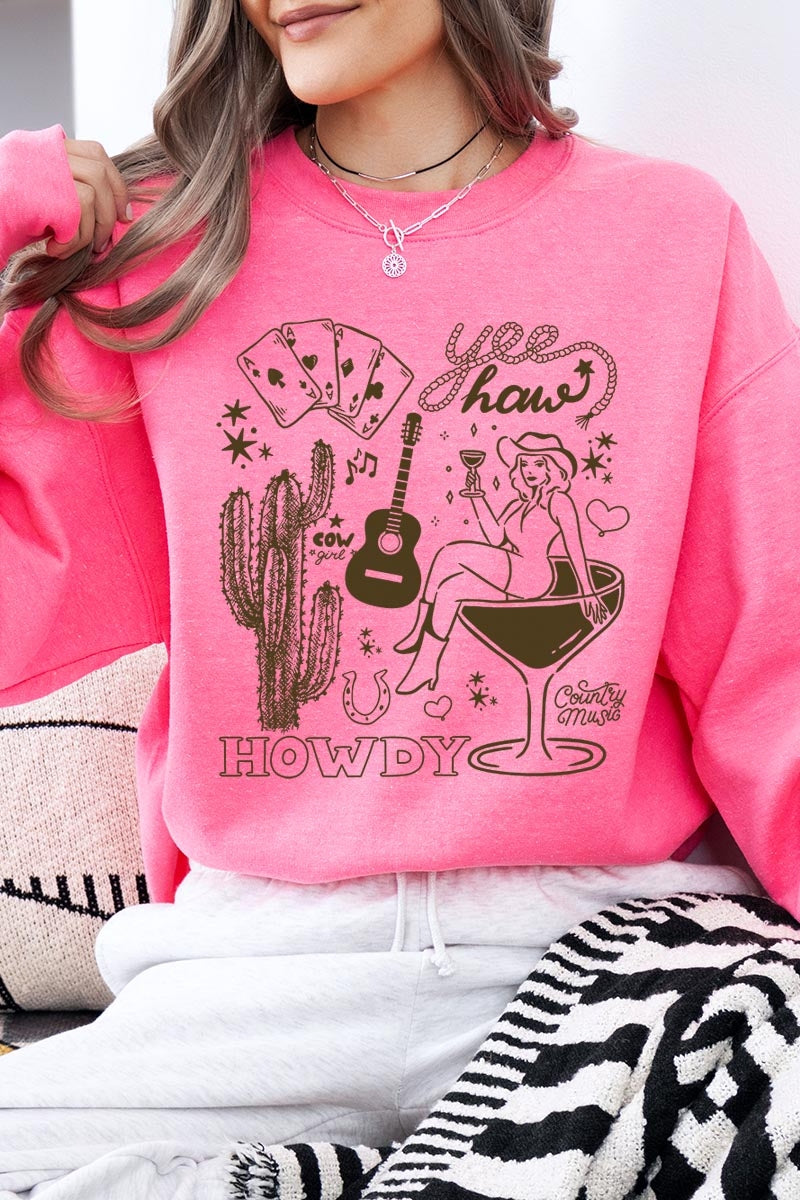 UL180-E3097 Cowgirl Country Music Graphic Sweatshirt $20