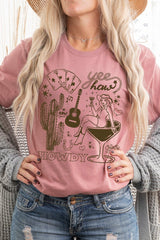 US3001-E3097 Cowgirl Country Music Graphic Tee $12.5