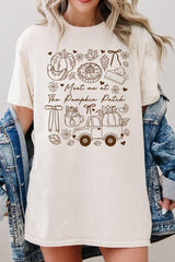 5000P-E3163 Pumpkin Patch Doodle Graphic Plus Heavy Cotton Tee $12.75