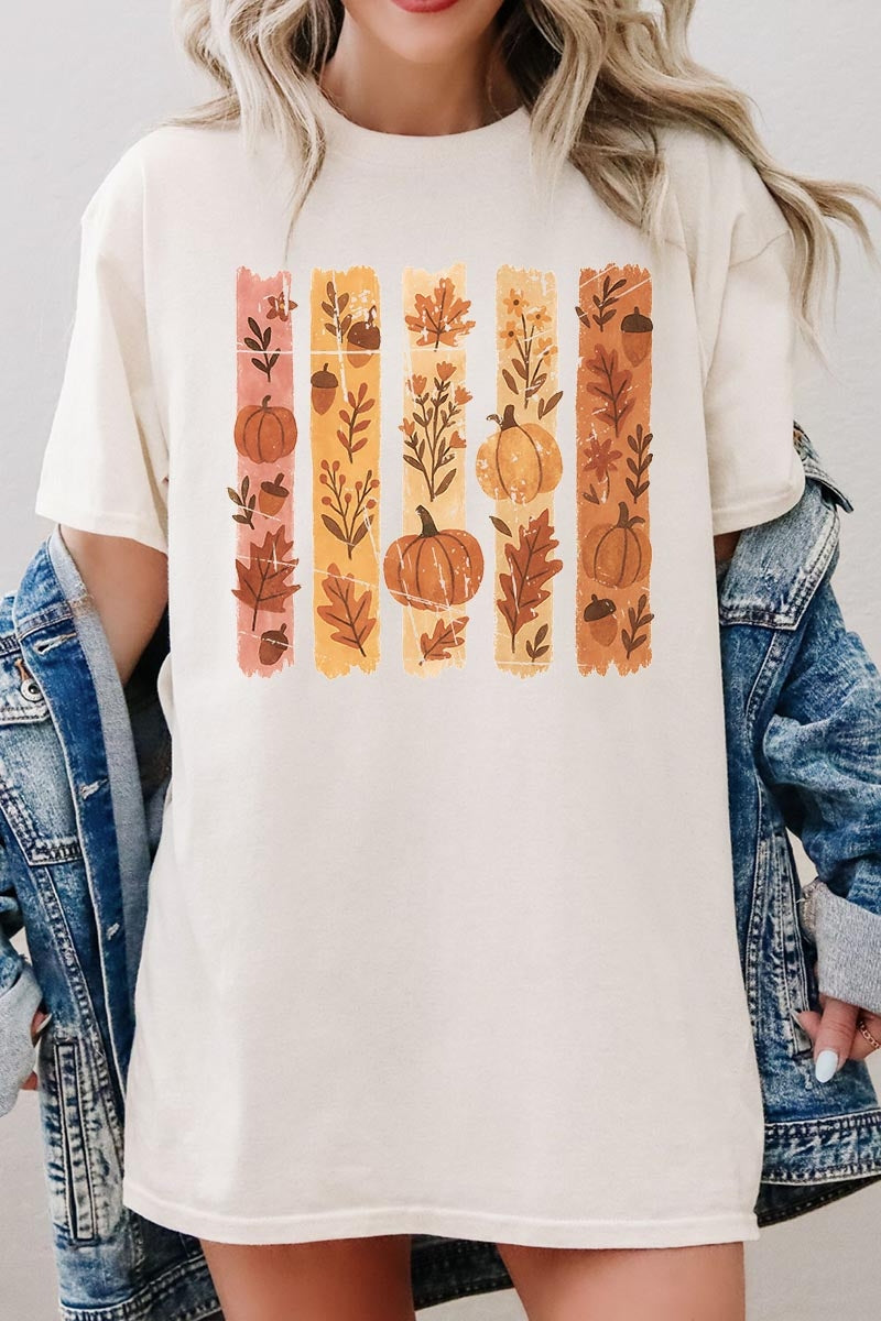 5000P-E3110 Brushstroke Fall Graphic Plus Heavy Cotton Tee $12.75