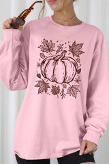 UL240-E3162 Fall Pumpkin Graphic Long Sleeve Tee $13.75