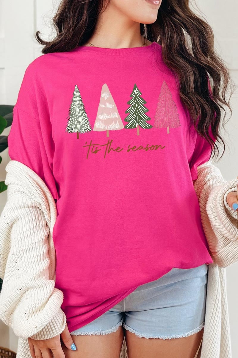 5000-E3218 Rustic Christmas Trees Graphic Heavy Cotton Tee $9