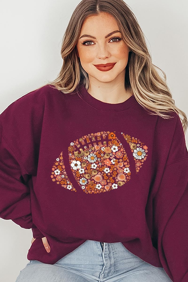 UL180-E3133 Floral Football Graphic Sweatshirt $20
