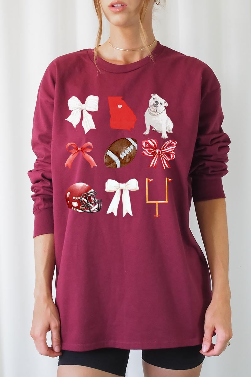 UL240P-E3080 Georgia Football Graphic Plus Long Sleeve Tee $17