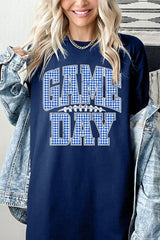 5000P-E3130 Blue Gingham Game Day Plus Heavy Cotton Tee $12.75