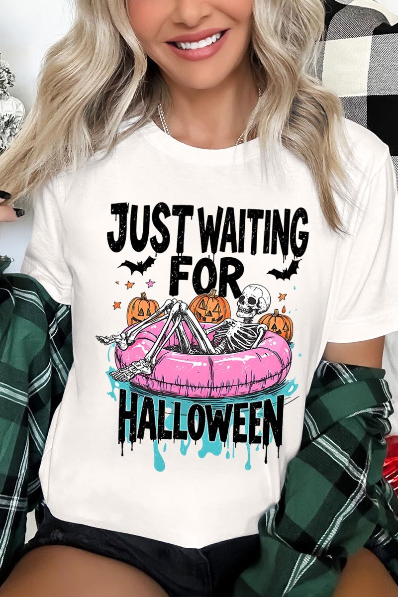 US3001P-E3138 Just Waiting For Halloween Graphic Plus Tee $16