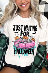 US3001P-E3138 Just Waiting For Halloween Graphic Plus Tee $16
