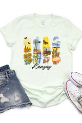 US3001-E3061KS Kansas State Brushstroke Graphic Tee $12.5