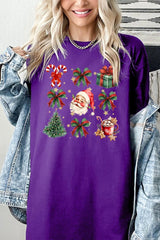 5000-E3217 Santa Gifts & Bows Christmas Graphic Heavy Cotton Tee $9