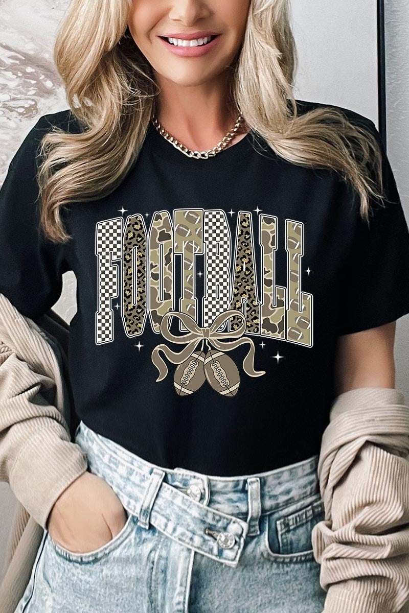 US3001-E3132 Camo Football Graphic Tee $12.5