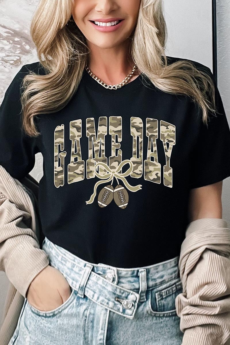 US3001P-E3131 Football Game Day Camo Graphic Plus Tee $16