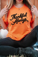 US3001-E3168 Thankful Always Graphic Tee $12.5