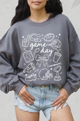 UL180-E3081 Football Doodles Graphic Sweatshirt $20