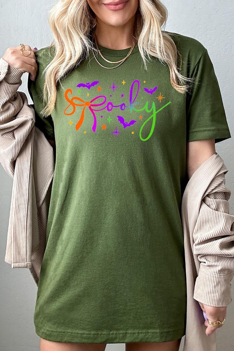 US3001-E3109 Spooky Halloween Graphic Tee $12.5