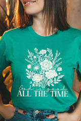 US3001-E3116 God Is Good Floral Graphic Tee $12.5