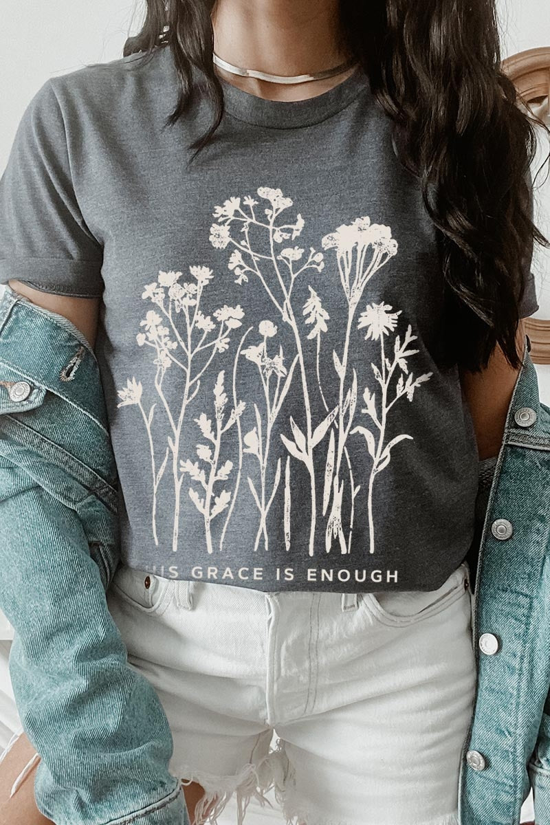 US3001P-E3146 Christian Wildflower Graphic Plus Tee $16