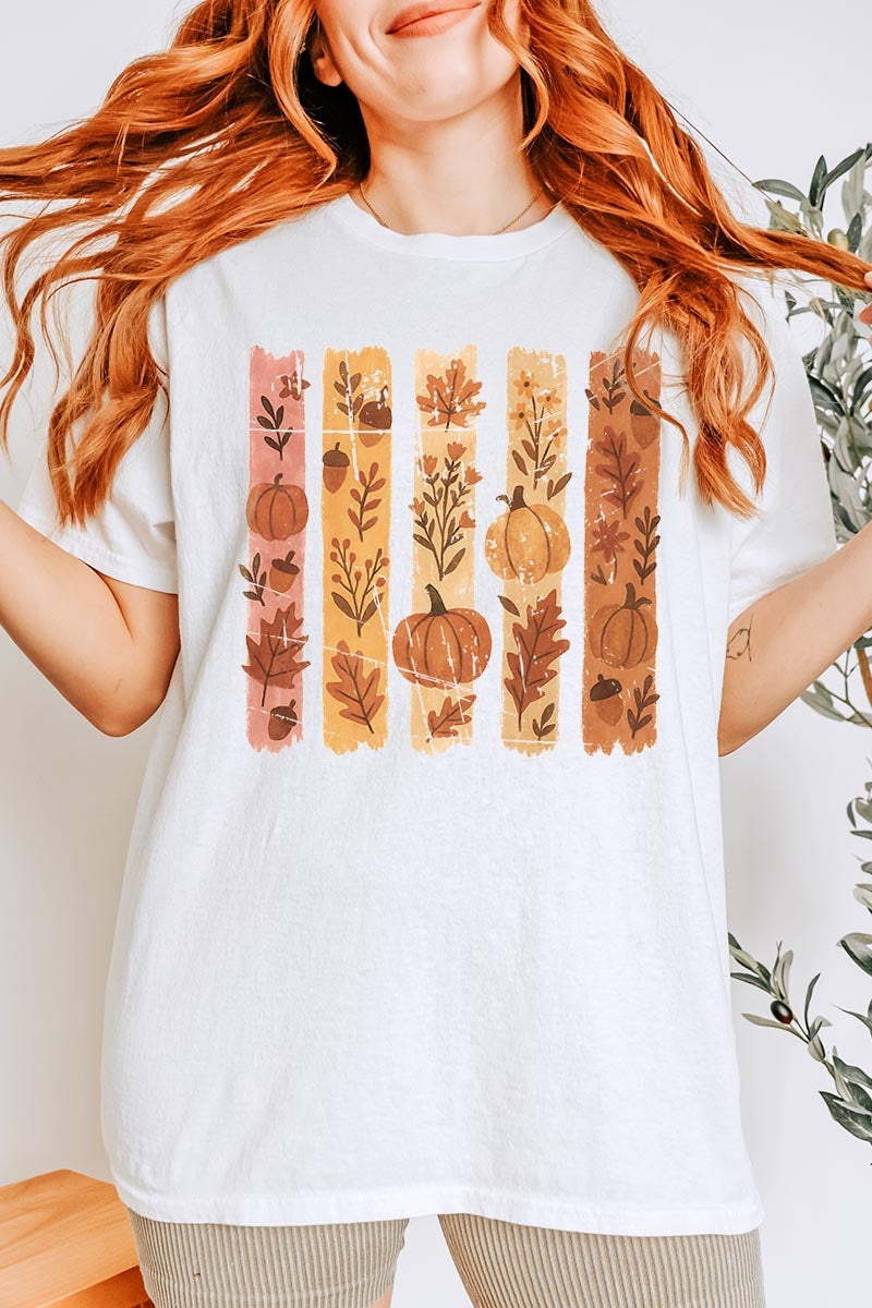 5000P-E3110 Brushstroke Fall Graphic Plus Heavy Cotton Tee $12.75