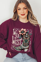 UL180-E3100 Wild West Cowgirl Boot Graphic Sweatshirt $20