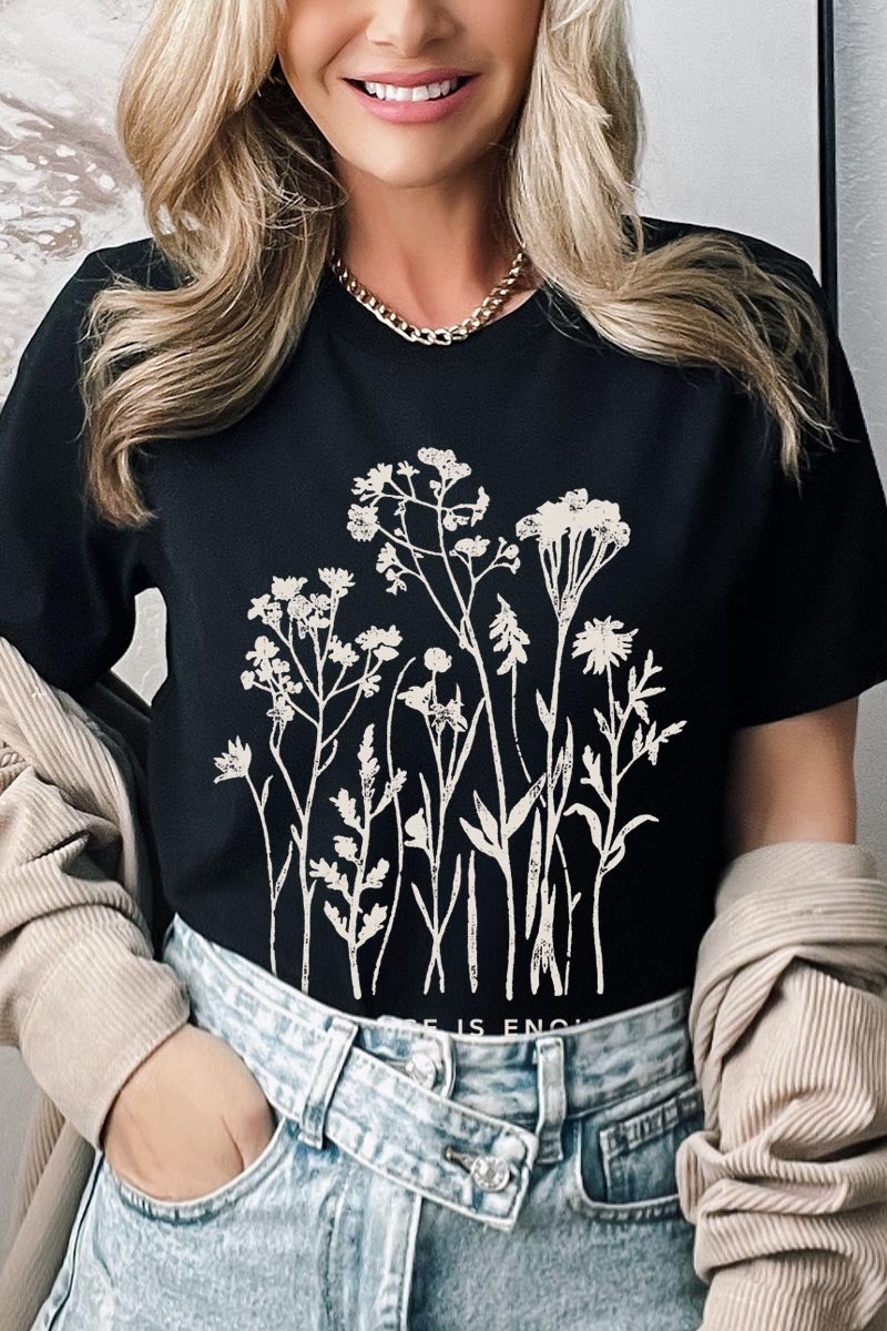 US3001-E3146 Christian Wildflower Graphic Tee $12.5