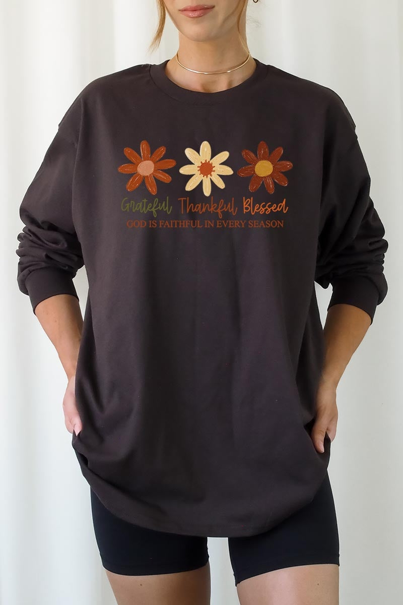 UL240-E3165 Boho Fall Christian Graphic Long Sleeve Tee $13.75