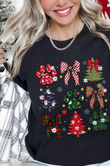 US3001-E3195 Christmas Bow Paw Graphic Tee $12.5