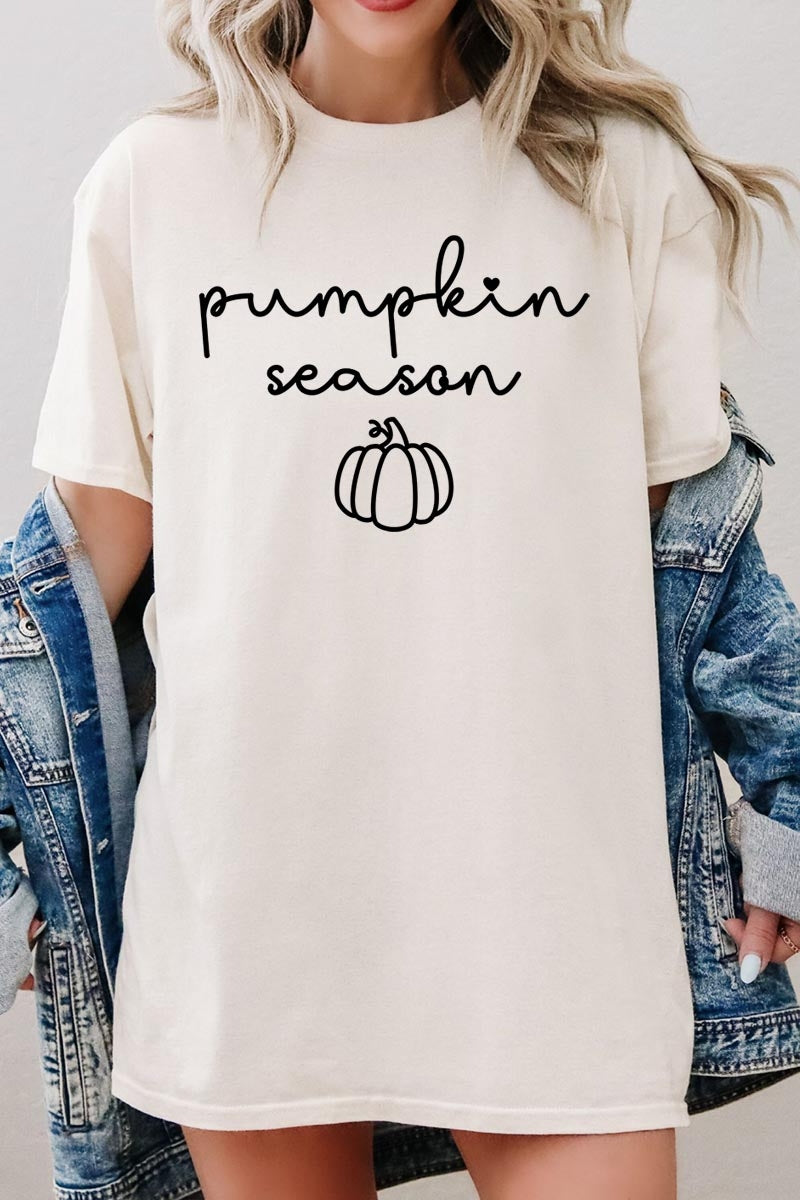 5000-E3152 Pumpkin Season Graphic Heavy Cotton Tee $9
