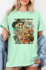 5000P-E3096 Vintage Western Collage Plus Heavy Cotton Tee $12.75