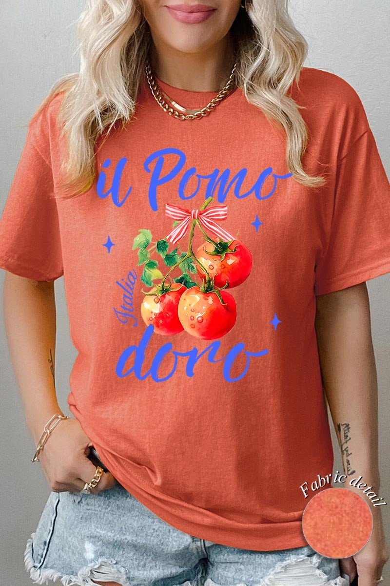5000P-E3070 Il Pomodoro Tomato Graphic Plus Heavy Cotton Tee $12.75