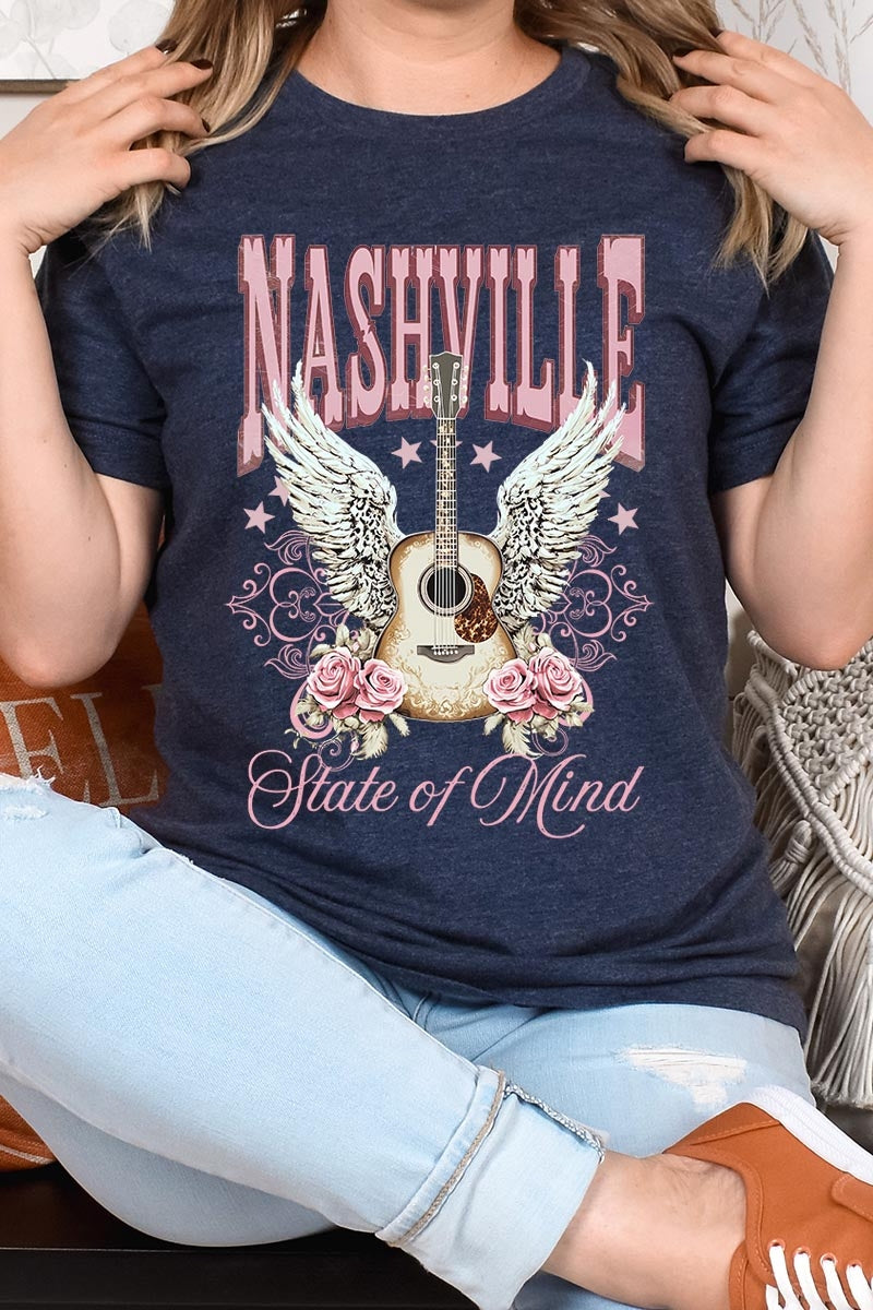 US3001P-E3157 Nashville Rose Graphic Plus Tee $16