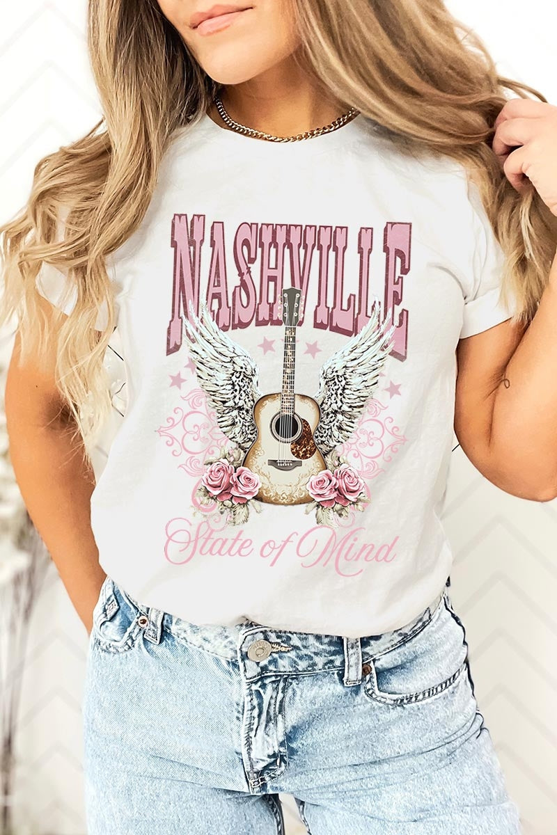 US3001P-E3157 Nashville Rose Graphic Plus Tee $16