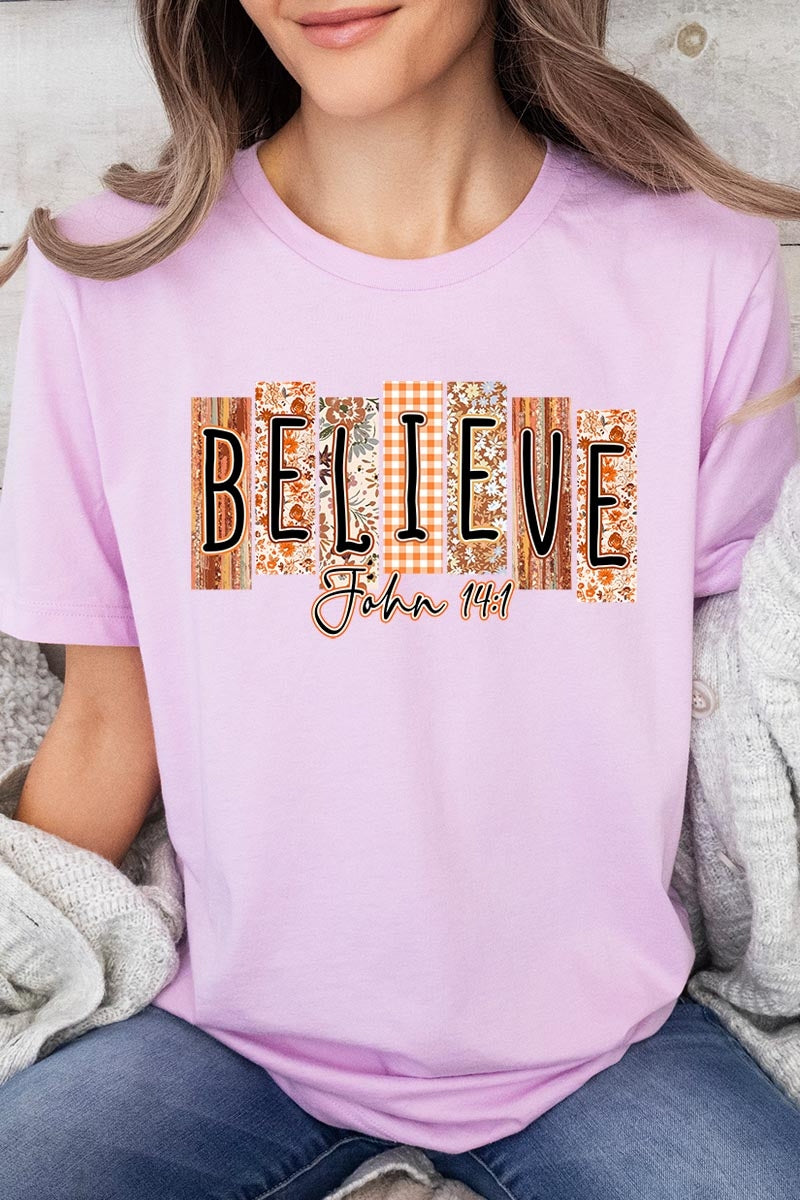 US3001P-E3167 Believe Fall Christian Graphic Plus Tee $16