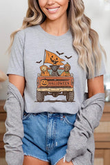 US3001-E3150 Halloween Truck Dogs Graphic Tee $12.5