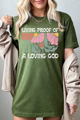 US3001P-E3066 Living Proof of a Loving God Graphic Plus Tee $16