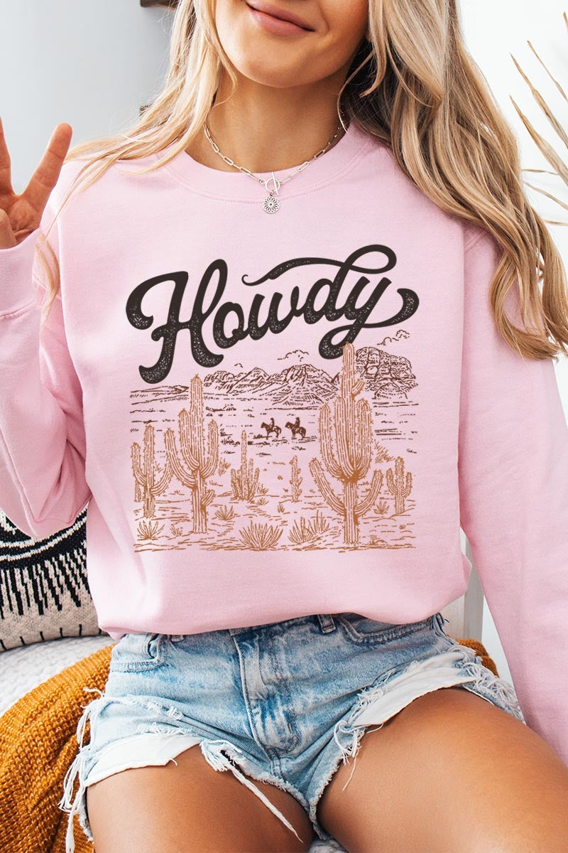 UL180-E3095 Howdy Desert Western Graphic Sweatshirt $20