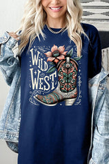 5000-E3100 Wild West Cowgirl Boot Graphic Heavy Cotton Tee $9