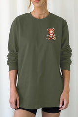 UL240P-E3175 Christmas bear Graphic Plus Long Sleeve Tee $17