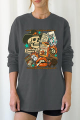 UL240-E3096 Vintage Western Collage Graphic Long Sleeve Tee $13.75