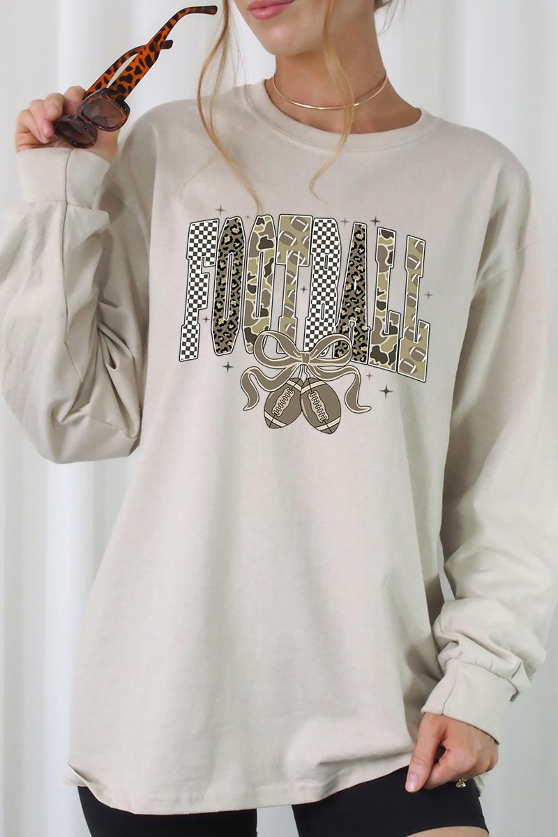 UL240P-E3132 Camo Football Graphic Plus Long Sleeve Tee $17