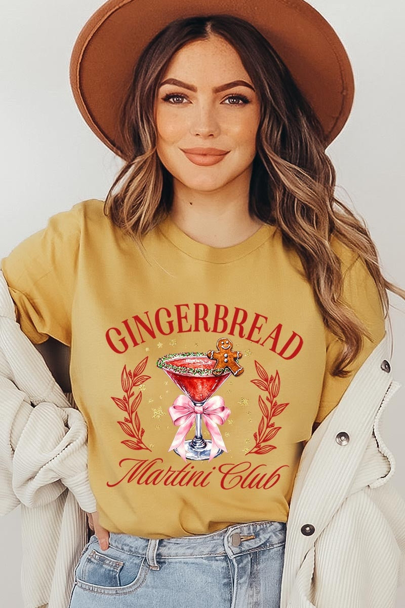 US3001-E3216 Gingerbread Martini Club Graphic Tee $12.5