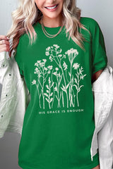5000-E3146 Christian Wildflower Graphic Heavy Cotton Tee $9