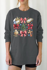 UL240P-E3219 Nativity Scene Christmas Graphic Plus Long Sleeve Tee $17