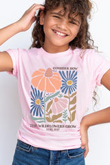 US3001Y-E3067Z Consider the Wildflowers Kids Graphic Tee $11
