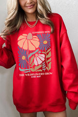 UL180-E3067 Consider the Wildflowers Graphic Sweatshirt $20