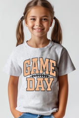 US3001Y-E3129Z Orange Gingham Game Day Kids Graphic Tee $11