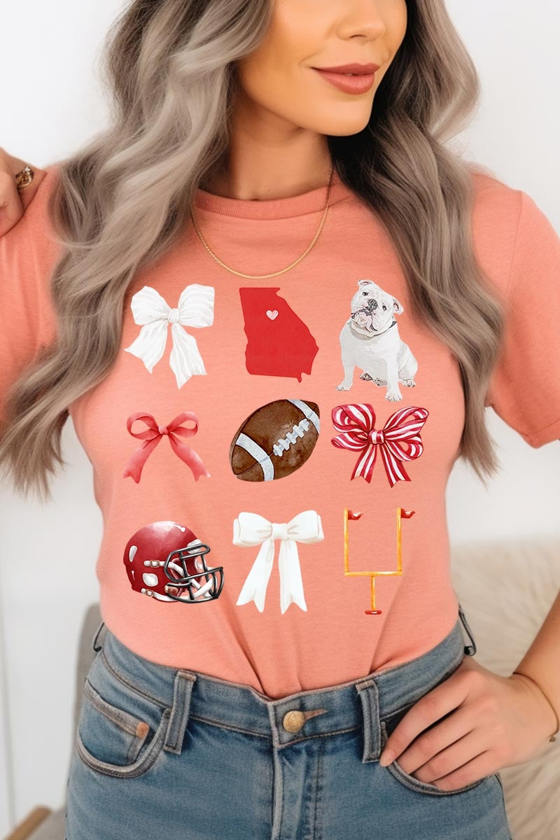 US3001-E3080 Georgia Football Graphic Tee $12.5