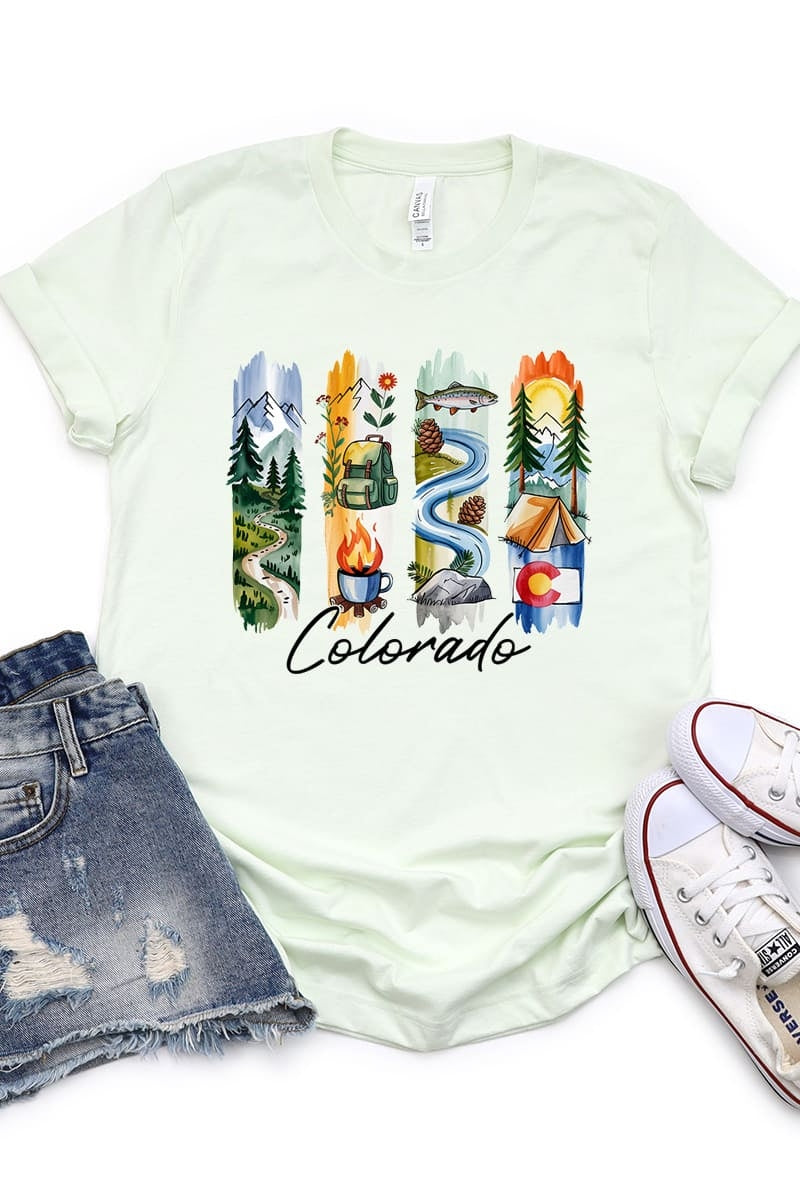 US3001-E3061CO Colorado State Brushstroke Graphic Tee $12.5
